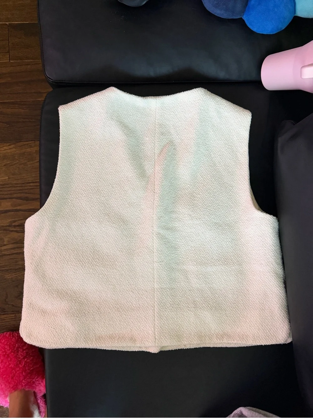 H&M Cream Textured Button-Front Vest - Picture 3 of 4